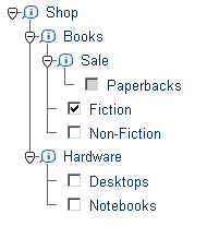 Tree nodes with checkboxes and icons