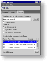 Full-text search tab