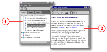 Navigator window and topic window undocked