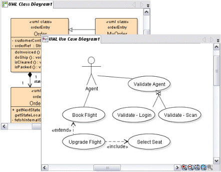 sample UML use case and UML class diagrams