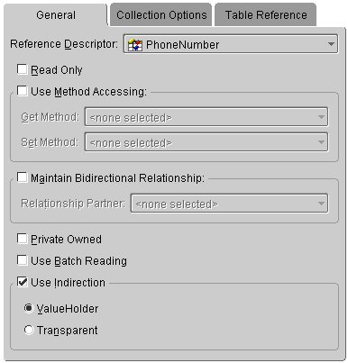 This figure shows the General tab of a one-to-one mapping.