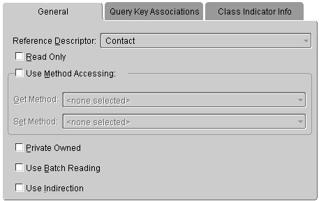 This figure shows the Reference Descriptor on the General tab of a one-to-one mapping.