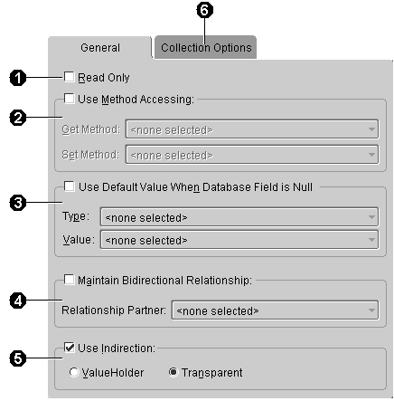 This figure shows the General tab of a one-to-many mapping.