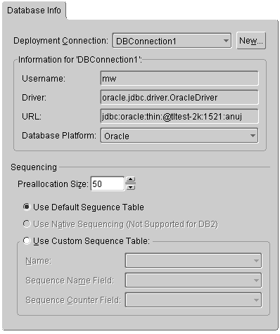 This figure shows the Database Info tab.
