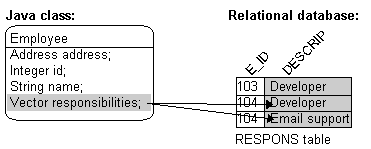 This figure shows a direct collection mapping. 
