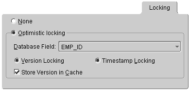 This figure shows the Locking tab.