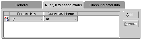 This figure shows the Query Key Association tab for a variable one-to-one mapping.