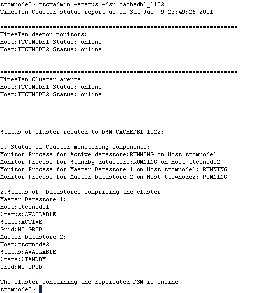 ttCWAdmin -status [cache]