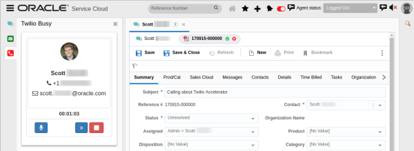 This figure shows the incident created from the call.