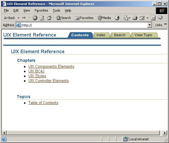Image of Oracle Help for the Web