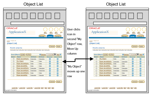 Move Row Using Functional Icons Flow