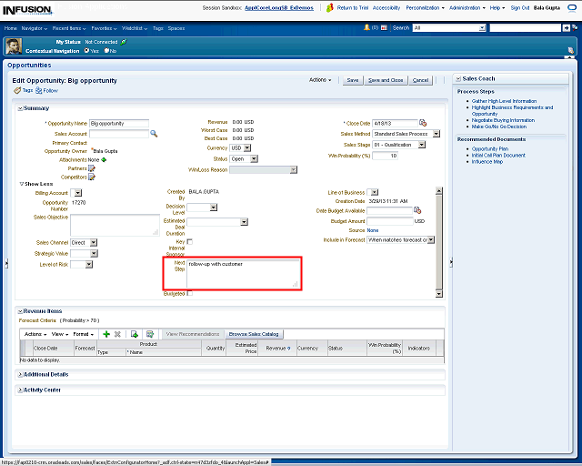 Screen image of this step