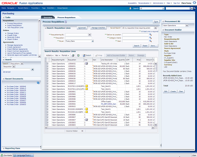 Create a Purchase Order From Requisitions With Manual Grouping