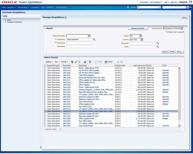 Changing a Requisition