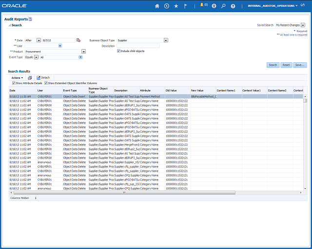 Reporting Supplier Audit History