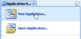 Application Navigator with cursor on New Application menu option