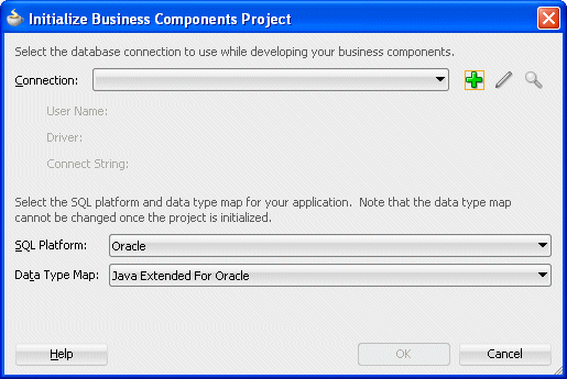 The Initialize Business Components Projects dialog