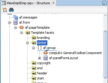 Selecting the JPAModel tab in the visual editor